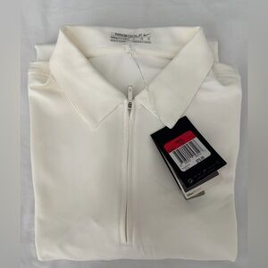 🔥Nike Golf Vintage Men's Long Sleeve Polo White Style #267548-100 LARGE NWT $70